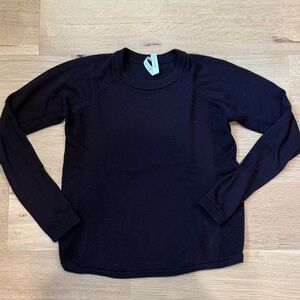 Lululemon wine colored Long Sleeve merino wool Sweater Womens size 10